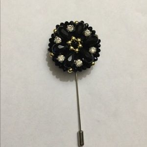Beaded and rhinestone Lapel/Hat pin 3.5”